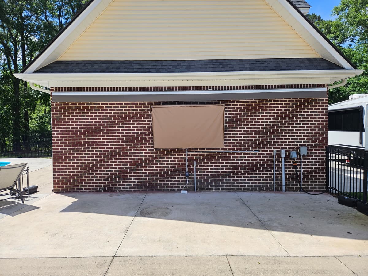Retractable Awning — Pool House Transformation — Before