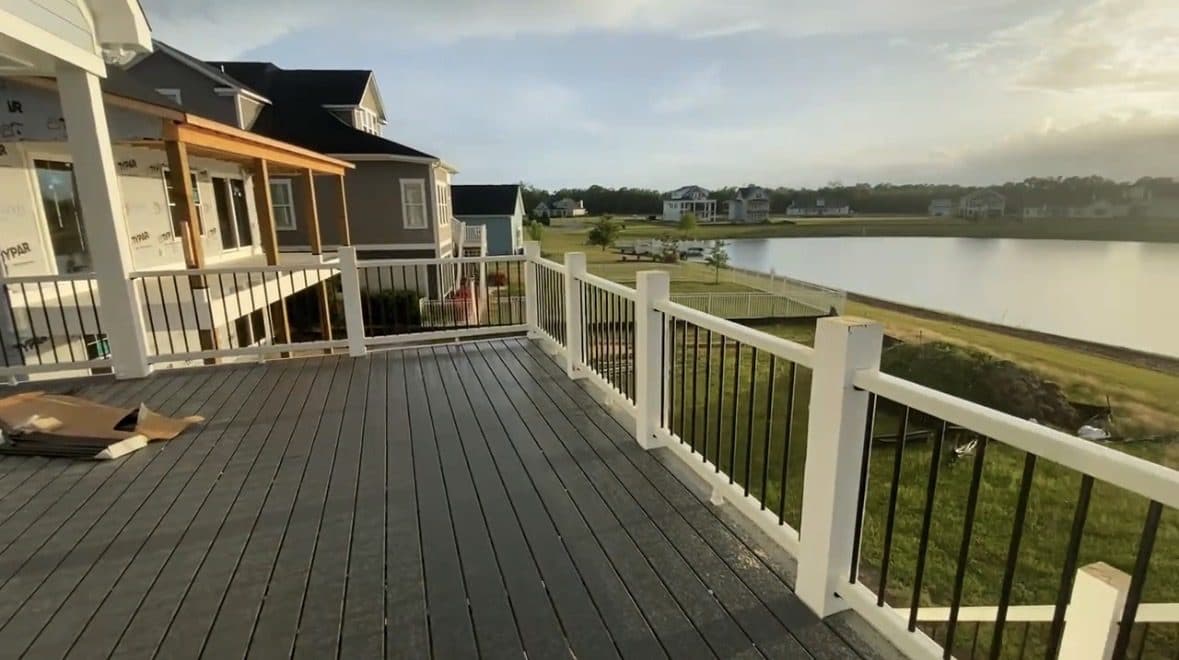 New deck build overlooking a lakefront property